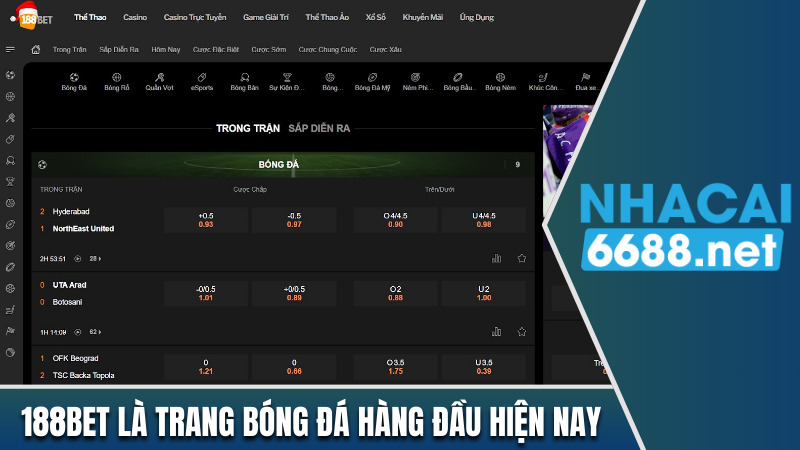 188bet là trang cược bóng đá hàng đầu hiện nay