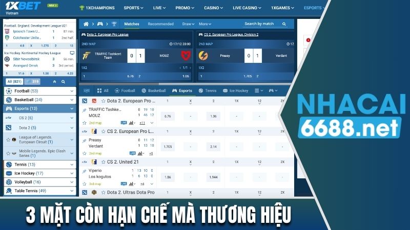 3 mặt hạn chế mà thương hiệu 1xbet còn tồn đọng