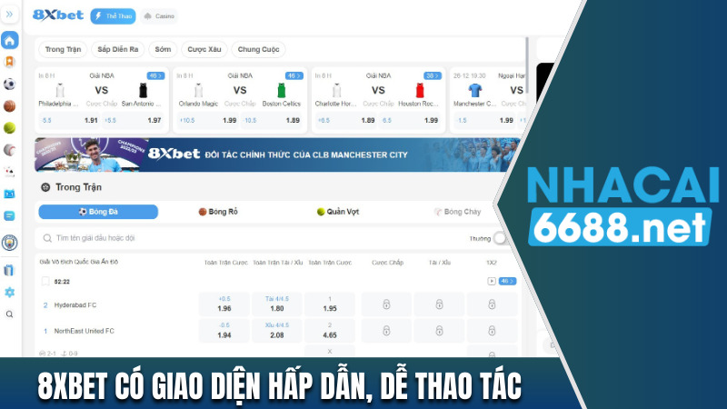 8xbet có giao diện hấp dẫn, dễ thao tác