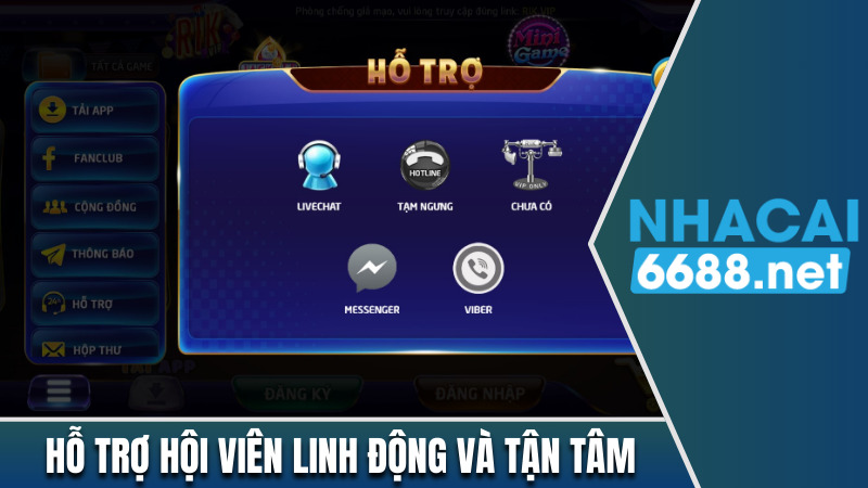 Cổng game Rik VIP hỗ trợ hội viên và tận tâm