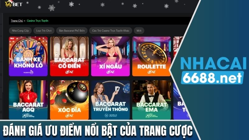 Đánh giá ưu điểm nổi bật của trang cược