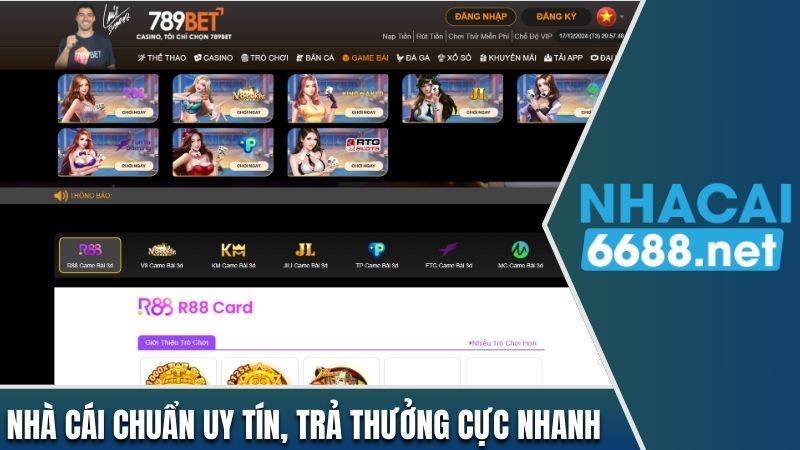 Nhà cái 789BET chuẩn uy tín trả thưởng nhanh 