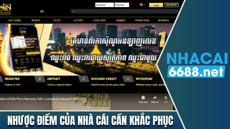 Nhược điểm khi trải nghiệm dịch vụ tại nhà cái K9win