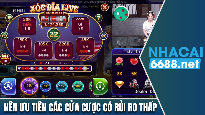 Ưu tiên vào các cửa cược có rủi ro thấp